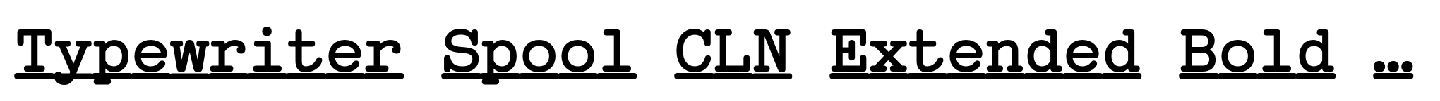 Typewriter Spool CLN Extended Bold Italic image